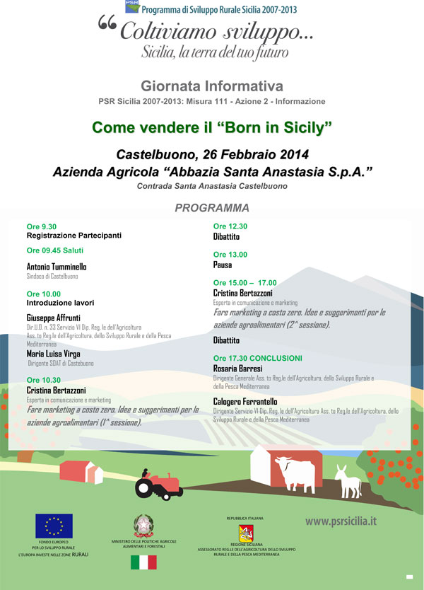 Come vendere il “Born in Sicily” – Castelbuono, 26 Febbraio 2014 – Azienda Agricola “Abbazia Santa Anastasia S.p.A.”